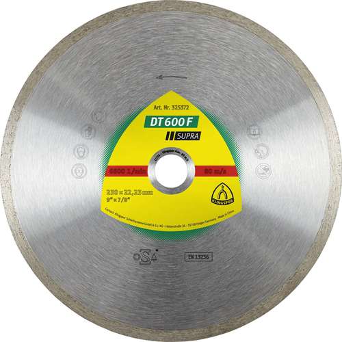 Фото товара "DT600F Алмазный диск по кафелю и керамике, ø 100х1,6х22,23 мм, - 1 шт/уп. DT/SUPRA/DT600F/S/100X1,6X22,23/16/GR/7"